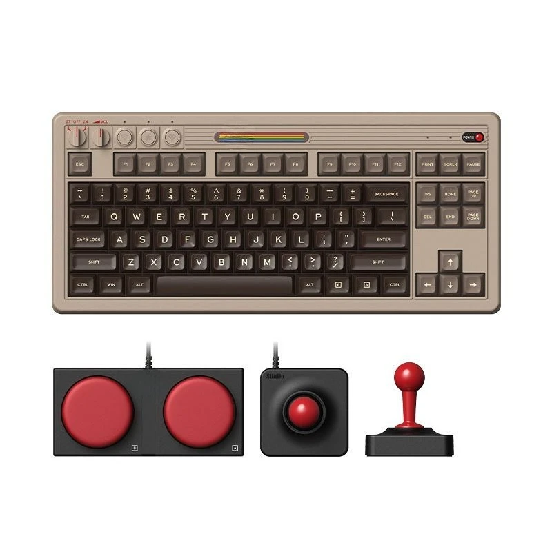 Retro Gaming Universe - Retro87C64 Ретро-механическая игровая клавиатура с беспроводным