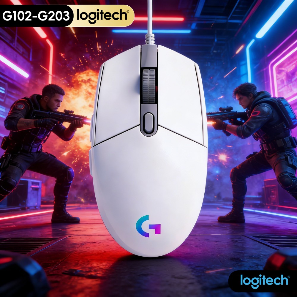 Logitech Mouse G203 - Оригинальная мышь Logitech G203 Prodigy, RGB-подсветка,